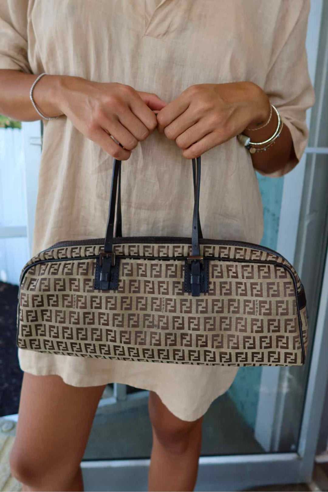 Fendi Zucchino Handle Bag