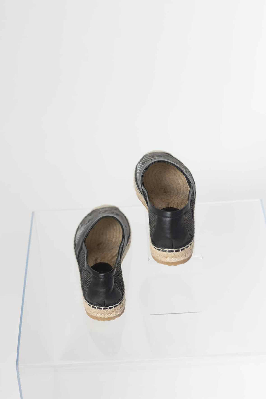 Jimmy Choo Size 38.5 Black Mesh Espadriles