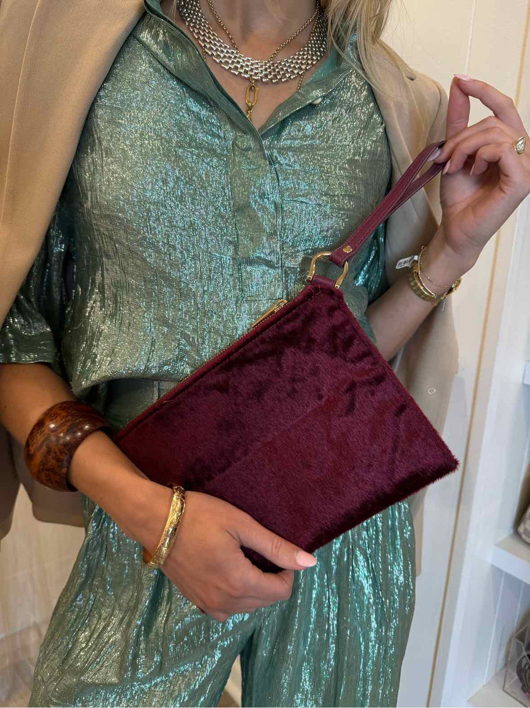 A New Day Burgundy Purse