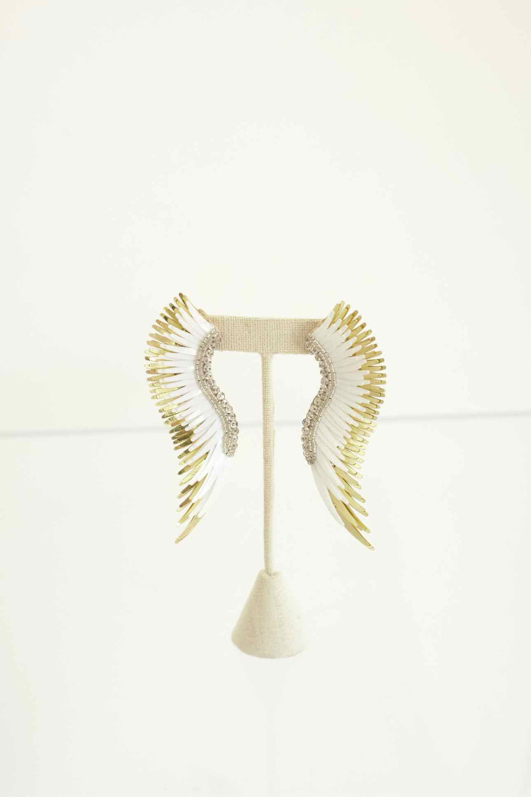 Mignone Gavigan Large Wht/Gld Wing Earrings
