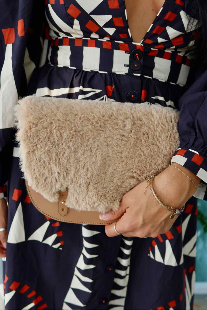 Love Binetti Fuzzy Satchel Purse