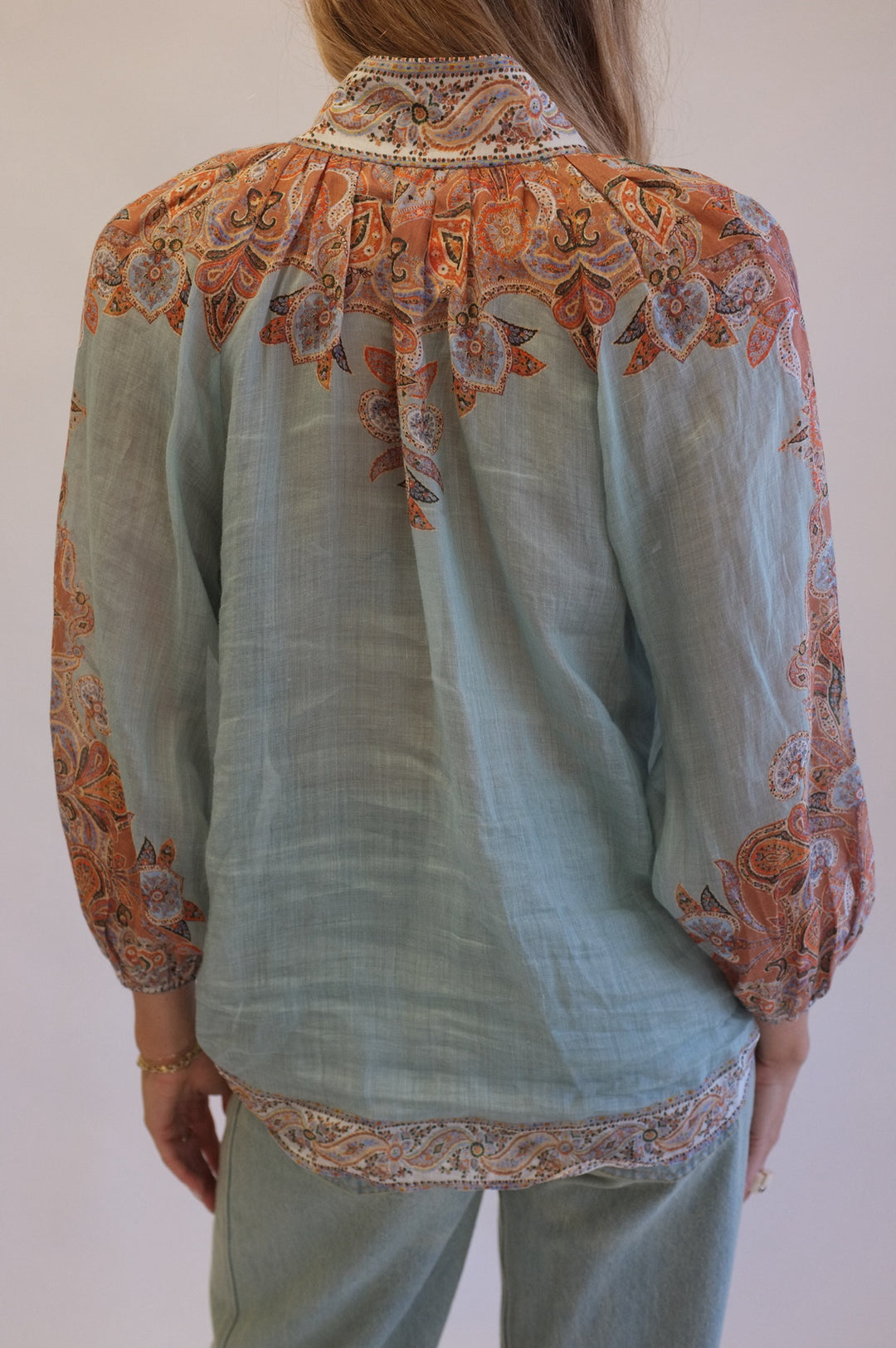 Zimmerman Size 0 Aqua and Floral Top