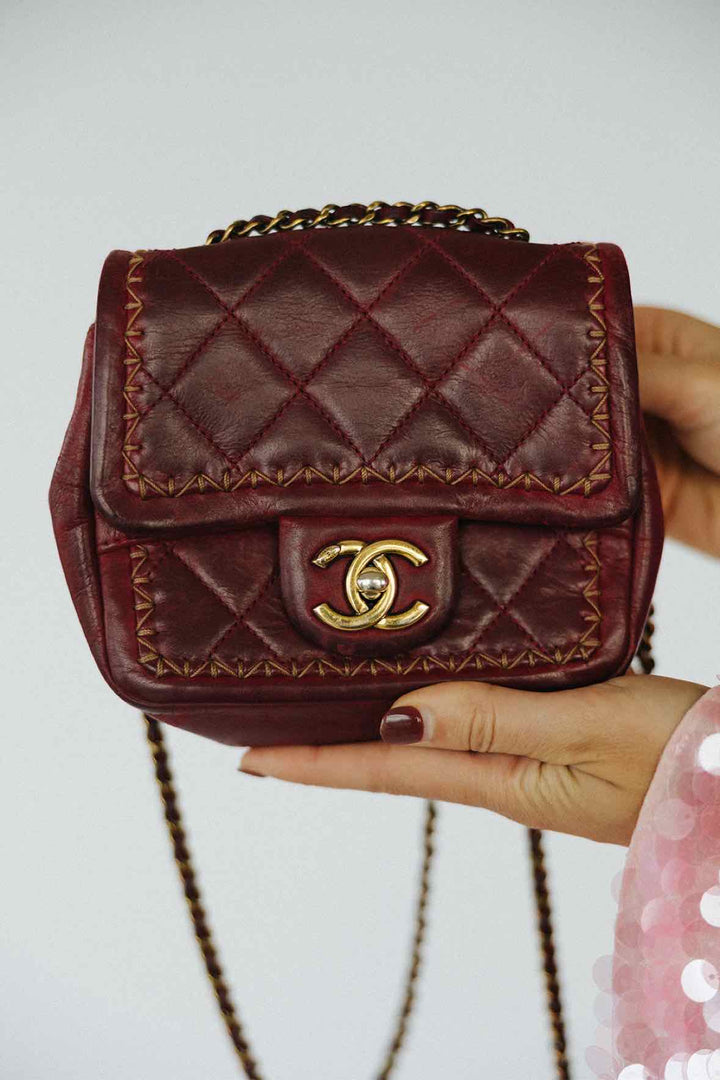 Vintage Chanel Small Burgundy Bag