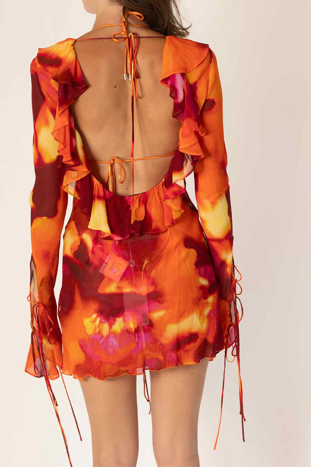 Rat & Boa Size S Chiffon L/s Mini Dress
