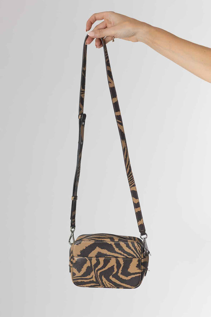 Ganni Size Brown Brown tiger Print Purse