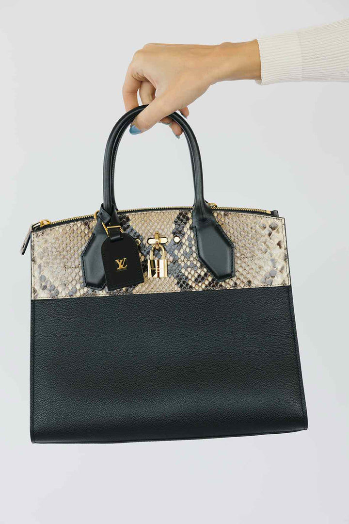 Louis Vuitton Leather/Python City Steamer Purse