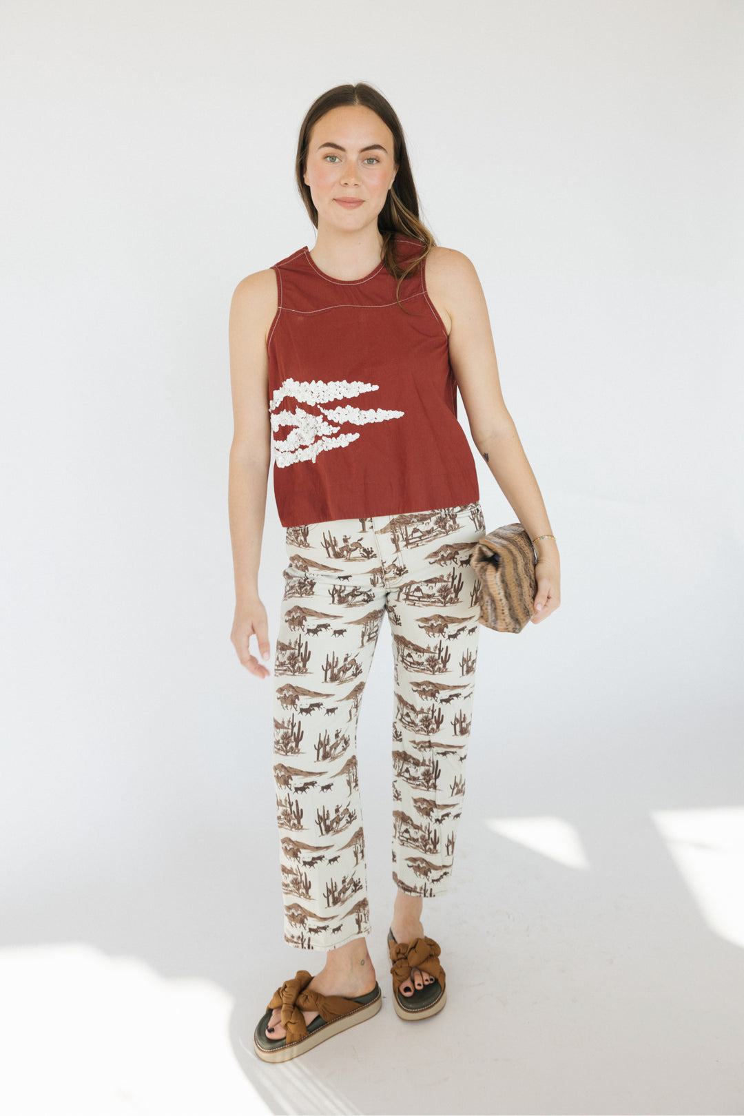 Ganni Size 36 Burgundy Top