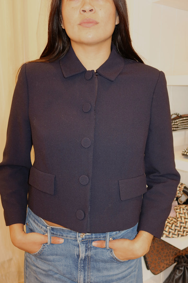 L.K.Bennett Size 8 Black Cropped Peacoat