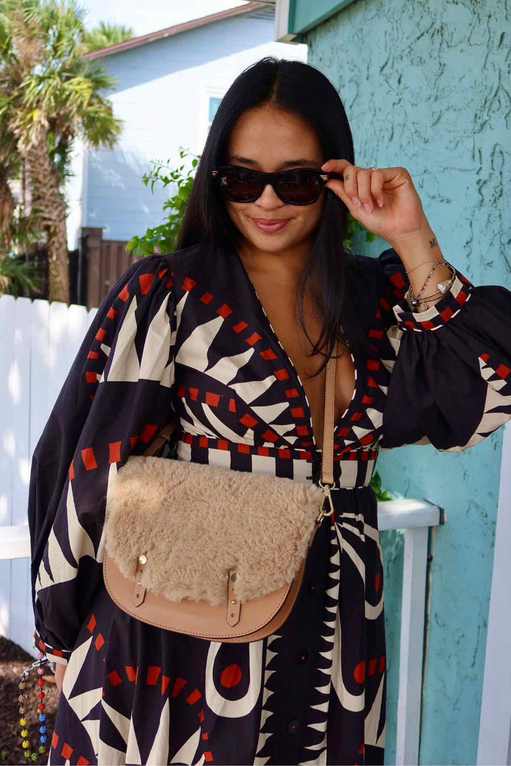 Love Binetti Fuzzy Satchel Purse