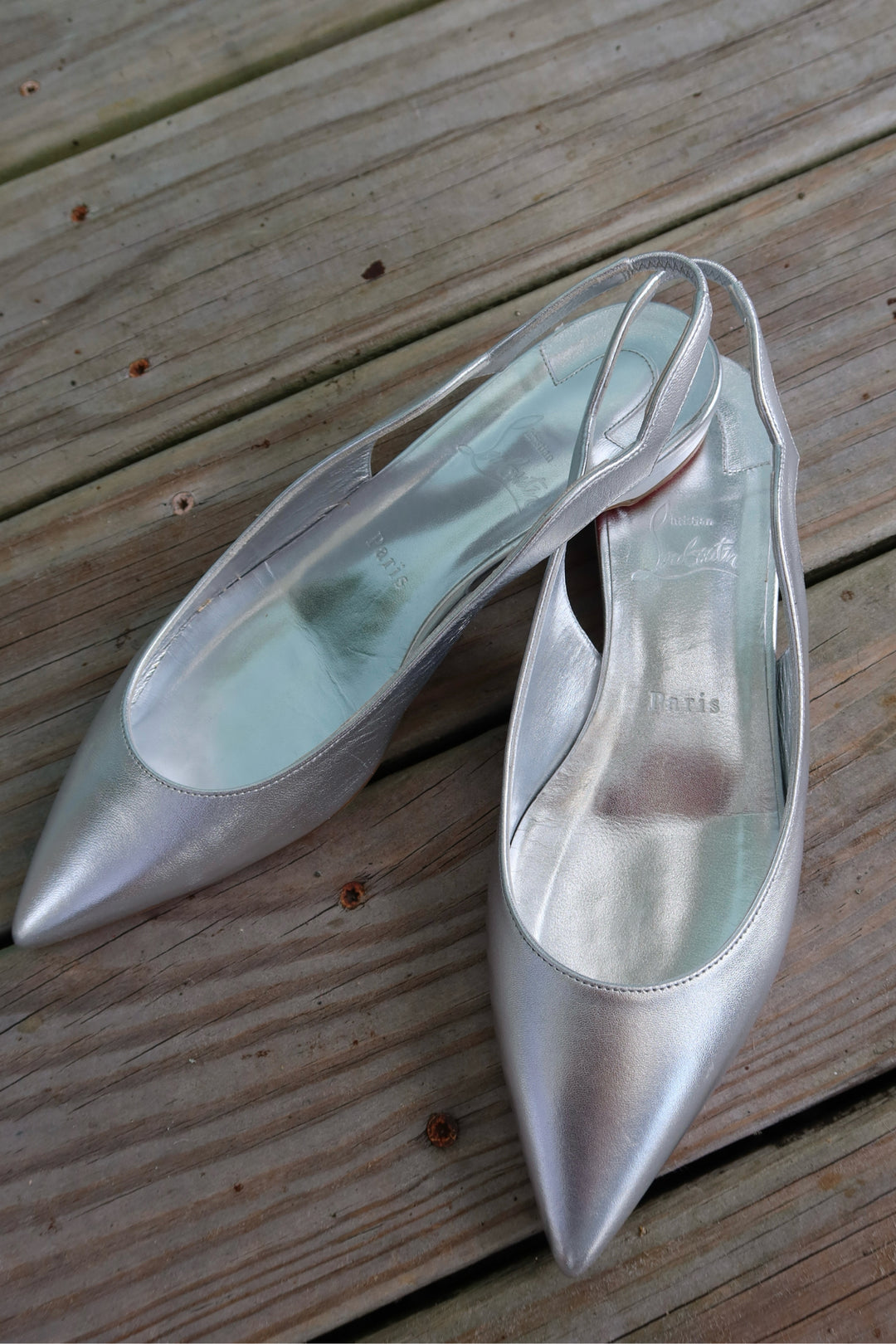 Christian Louboutin Size 38.5 Silver Shoes