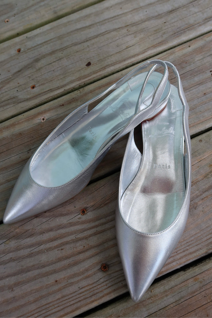 Christian Louboutin Size 38.5 Silver Shoes