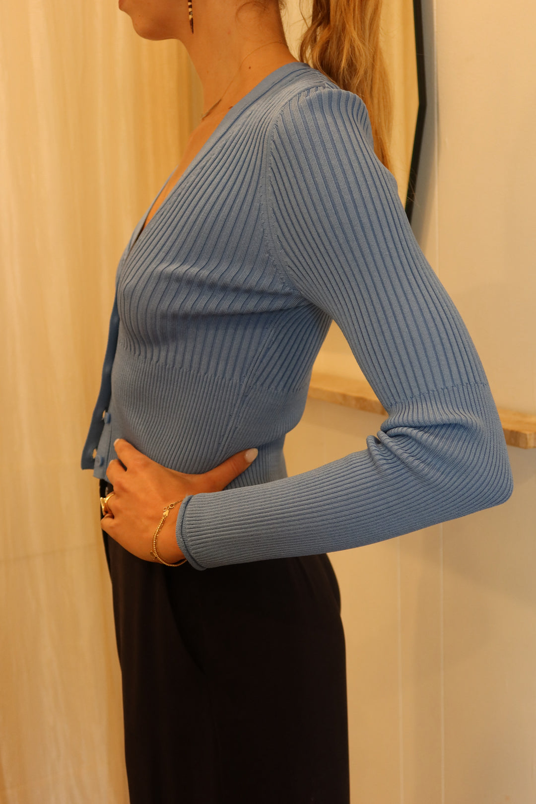 Simkhai Size M Ribbed Cardigan/ Top