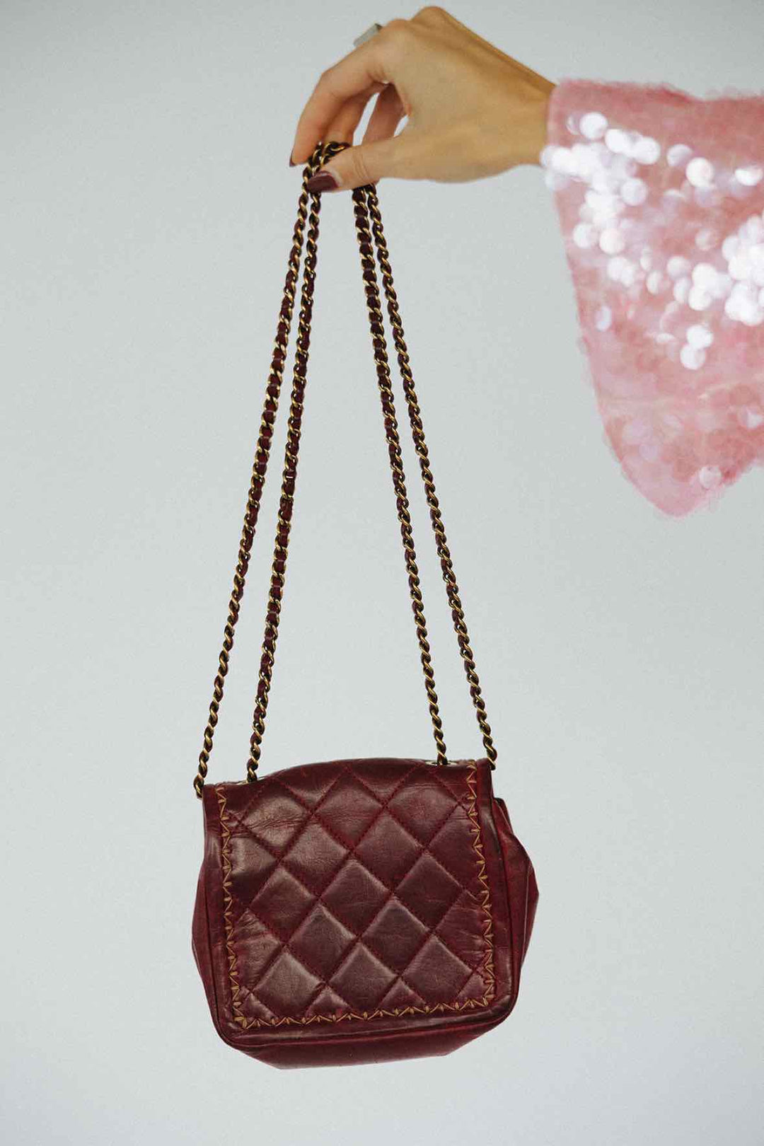 Chanel Size Small Burgundy Purse