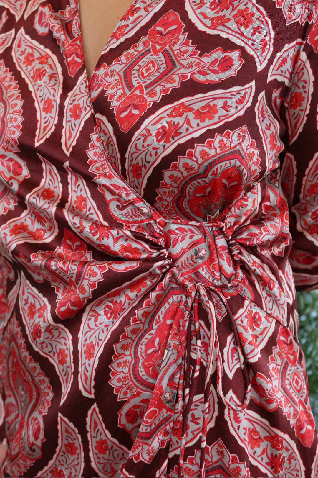 MNG Size M L/s Wrap Print Dress