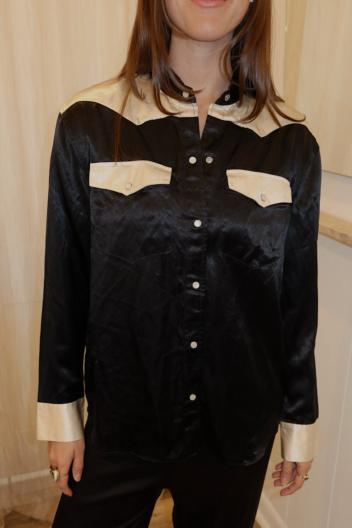 Alexa Chung Size Medium Black/Crm Western Top