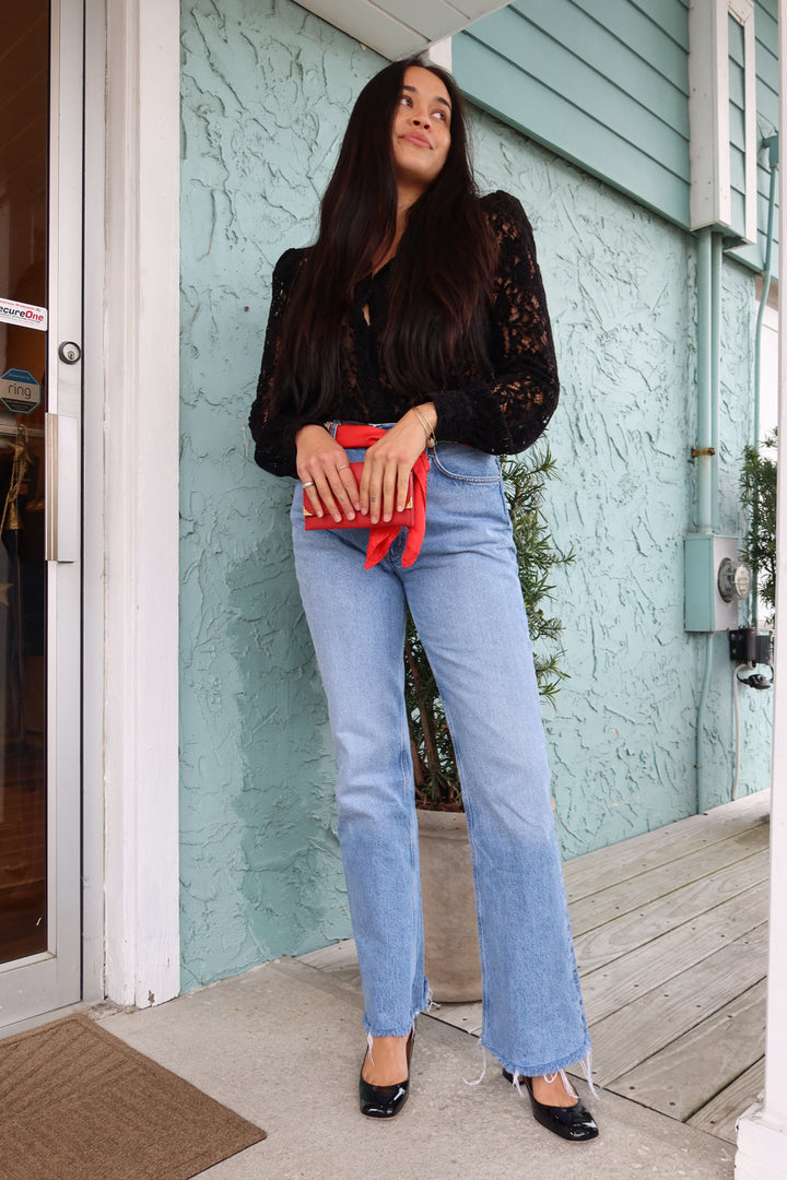 L'agence Size S/P Black Lace Top