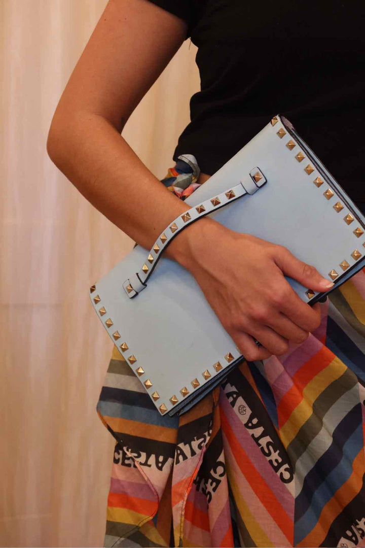 Valentino Wristlet Soft Turquoise Bag