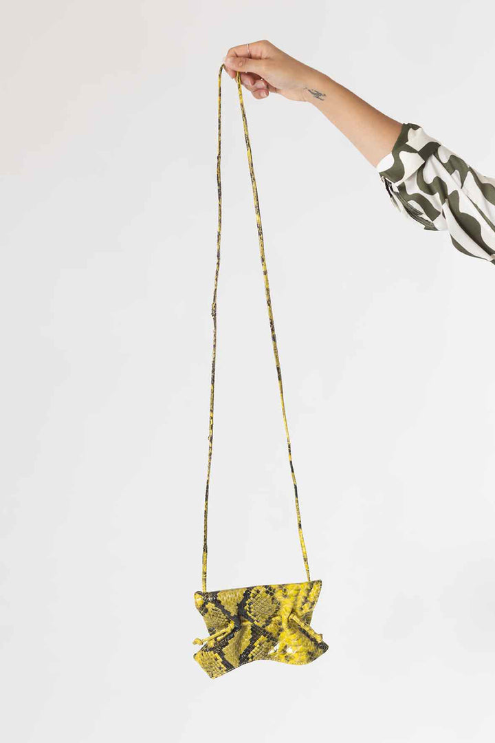 Carlos Falchi Yellow Small Python Purse