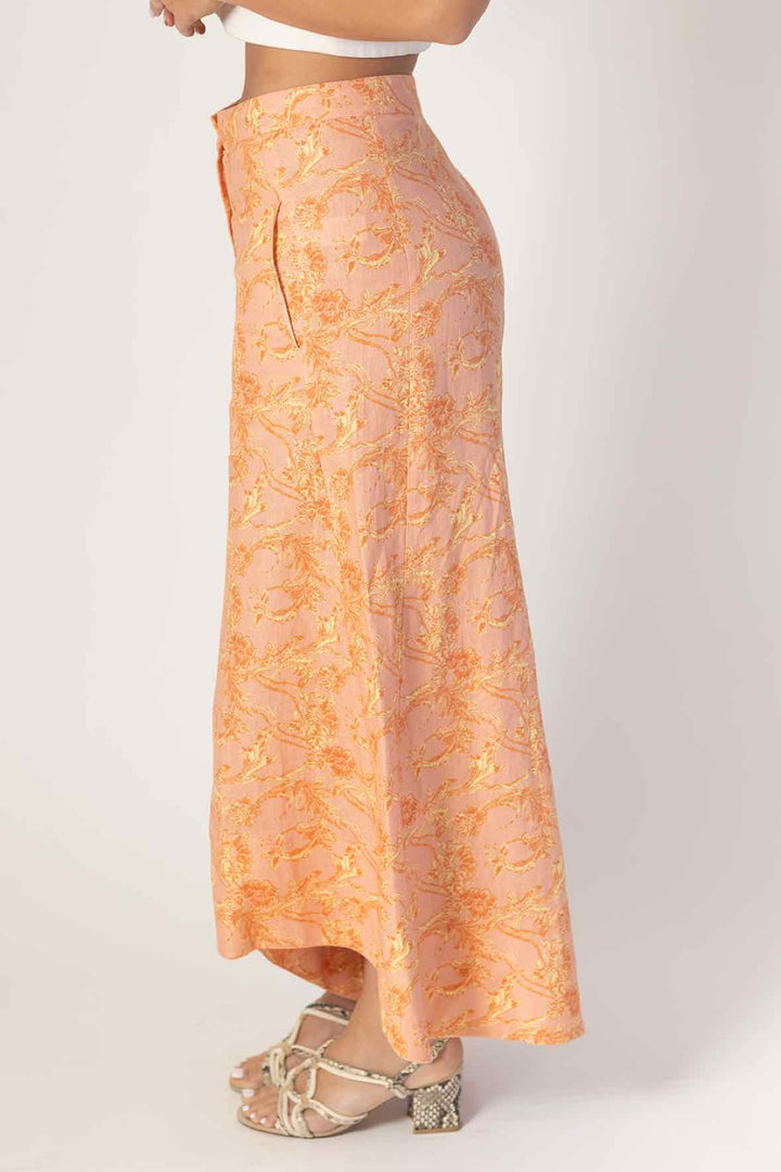 Amur Size 6 Linen Printed Wide Leg Pants