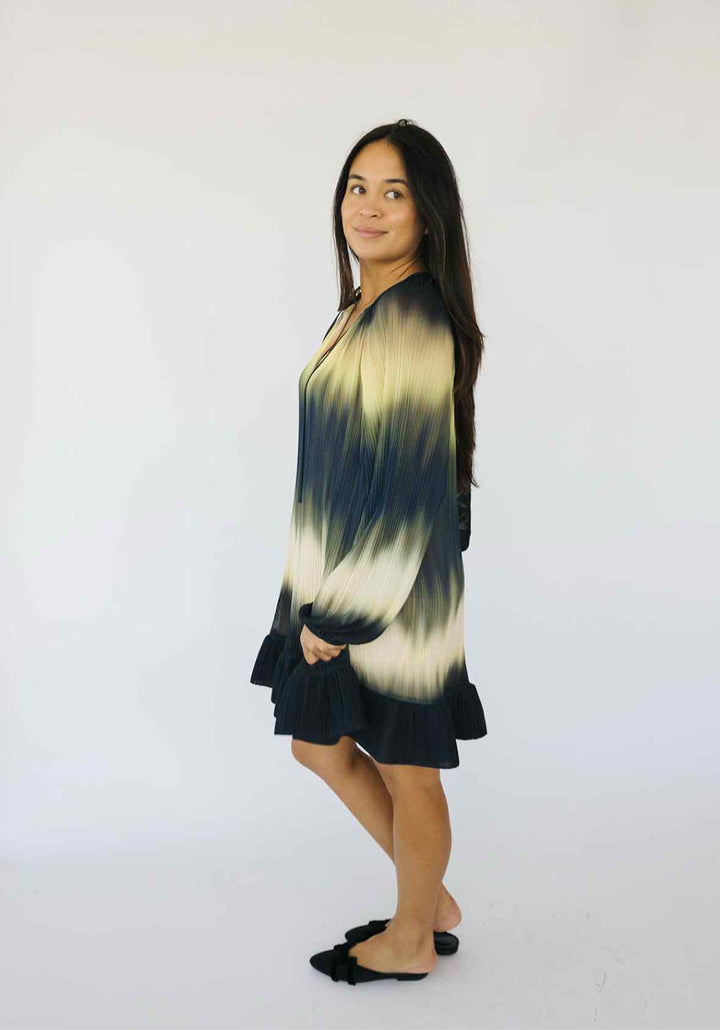 Simkhai Size 6 Pleated L/s Mini Dress