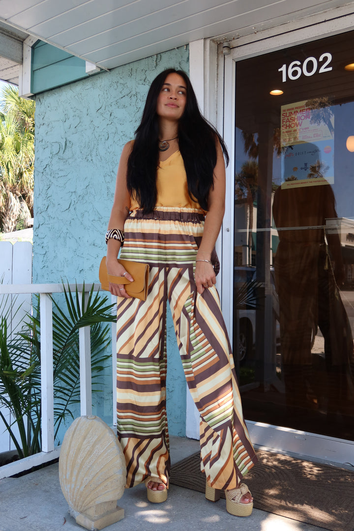 Misa Size L Geo Print Wide Flowy Pants