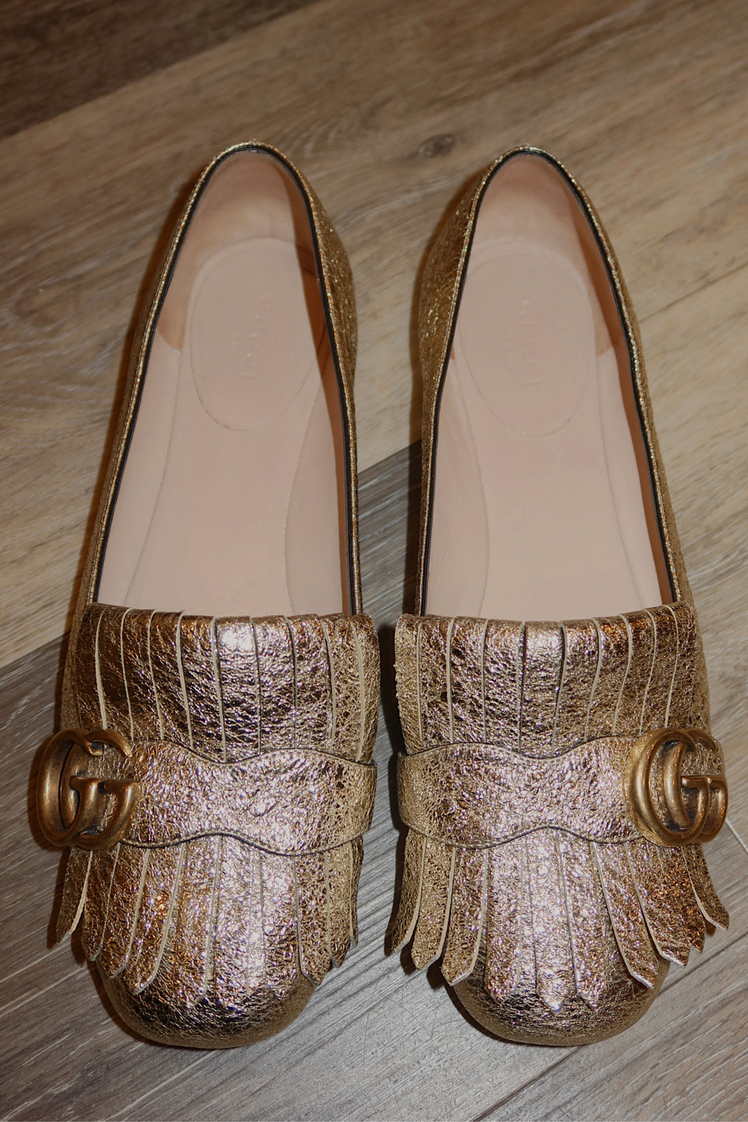 Gucci Shoe Size 38 GG Marmont Galassia Fringe Ballet Flats