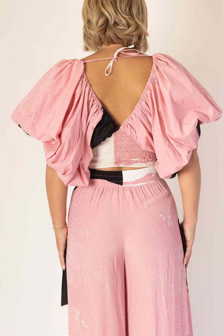 SWF Size S Puffy Slv Crop Top