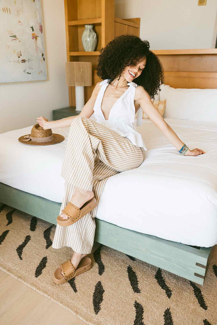 SPRWMN Size S Stripe Drawstring  Pants