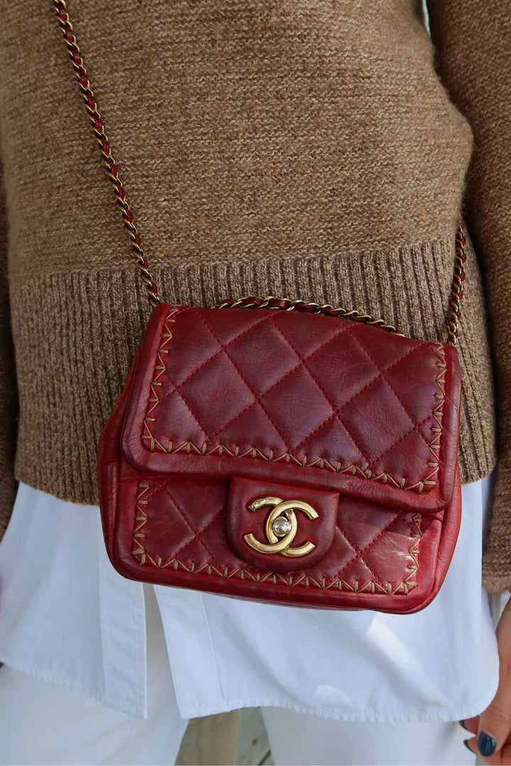 Chanel Size Small Burgundy Purse