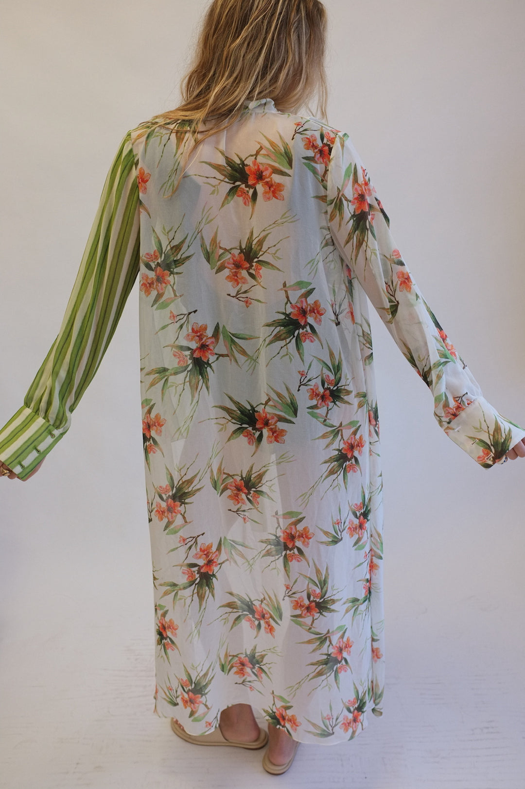 PatBo Size S Mix Print Sheer Wrap Coverup
