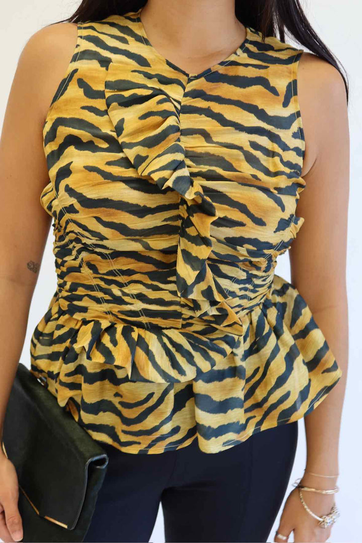 Hunter Bell Size 4 Tiger Stripes Top