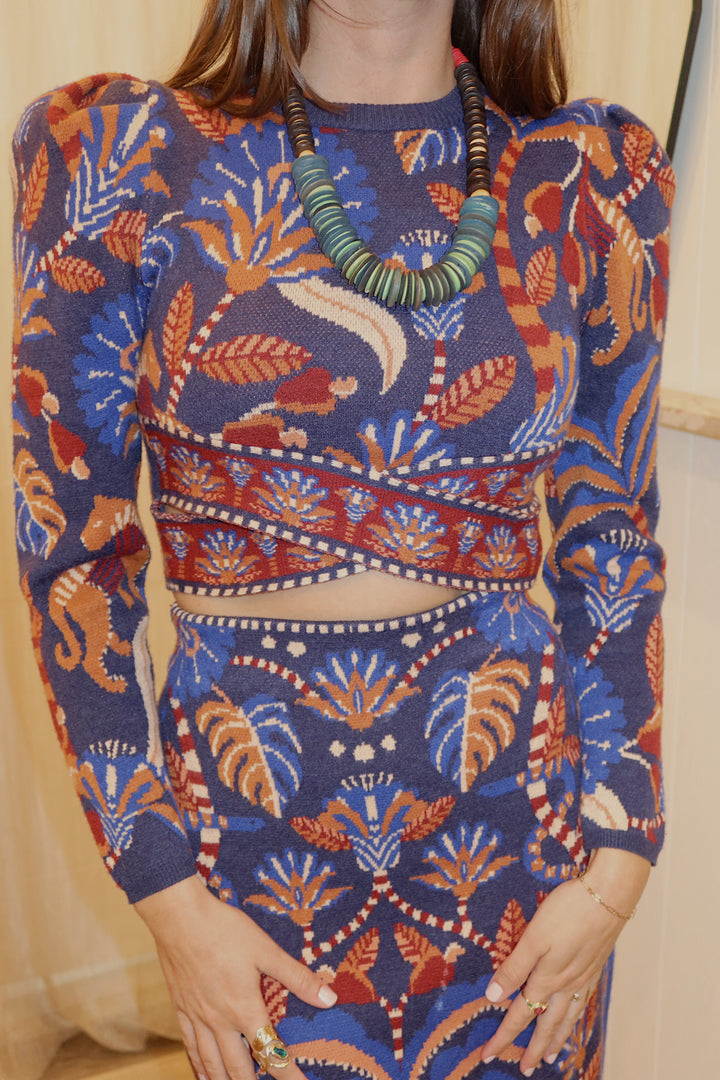 Farm Rio Crossover cut out  Sweater