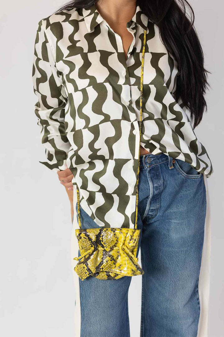 Carlos Falchi Yellow Small Python Purse