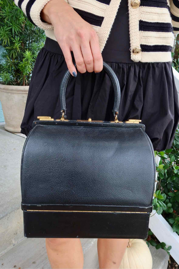 Hermes Black Mallette Purse