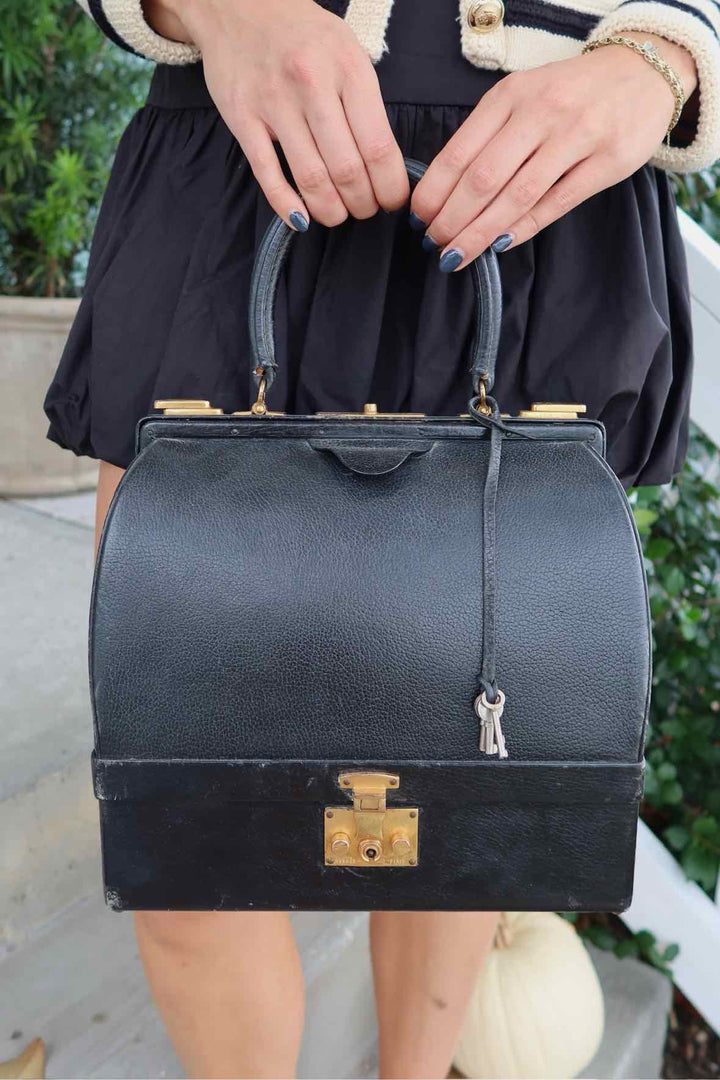 Hermes Black Mallette Purse
