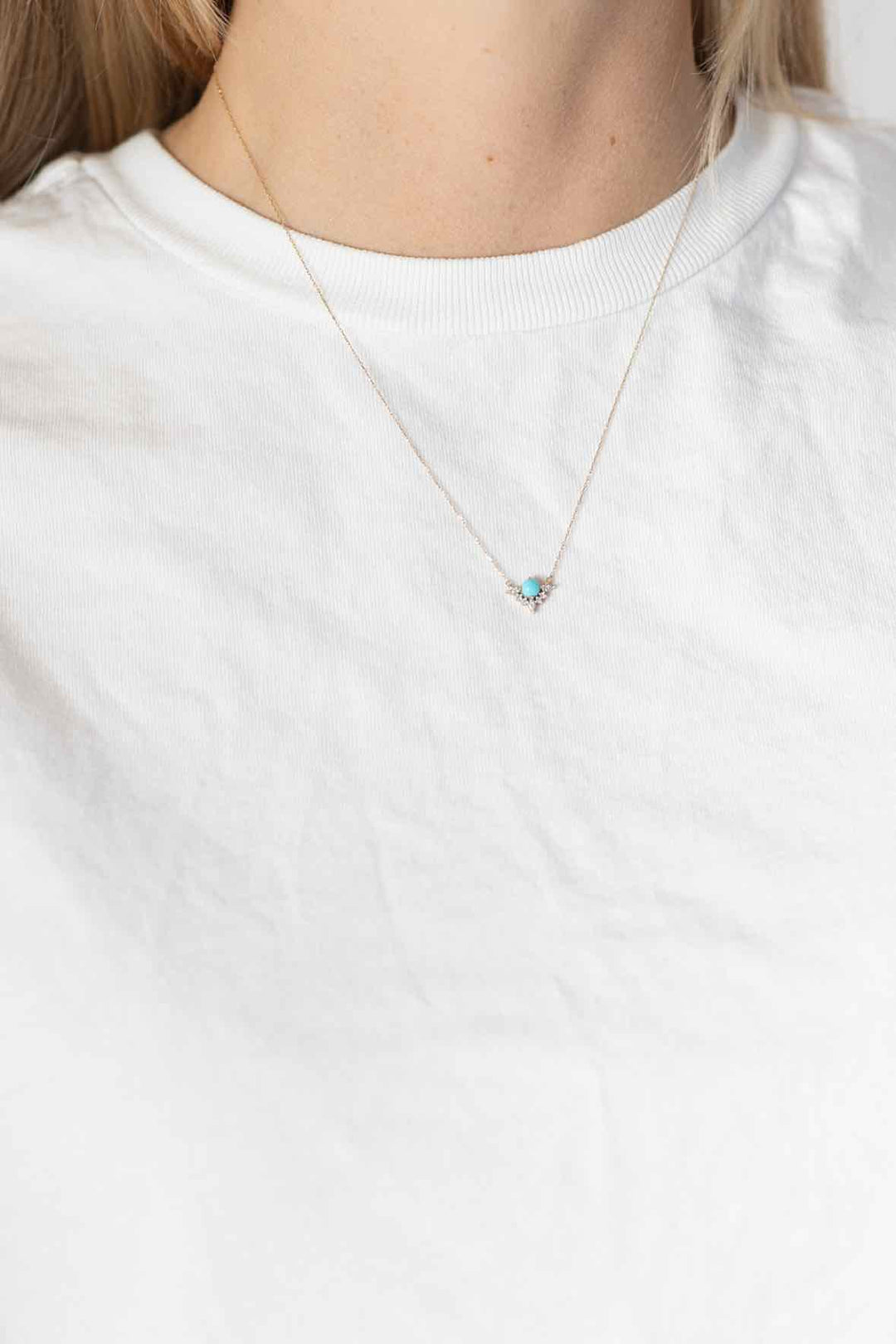 Adina Reyter Turq and Pave Diamond Necklace
