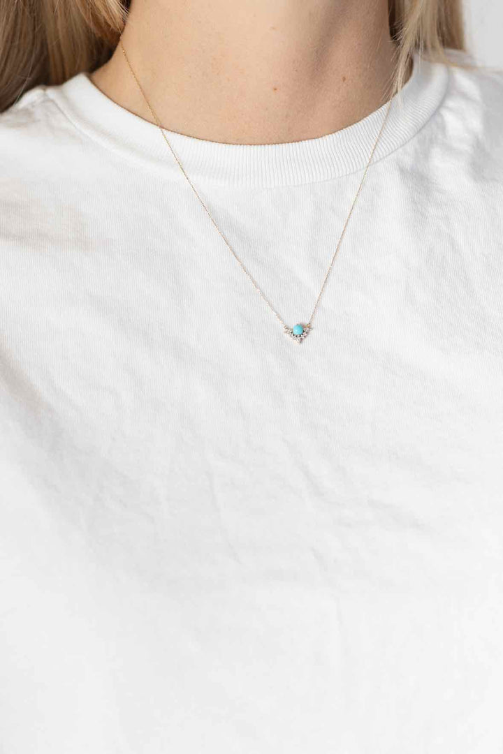 Adina Reyter Turq and Pave Diamond Necklace