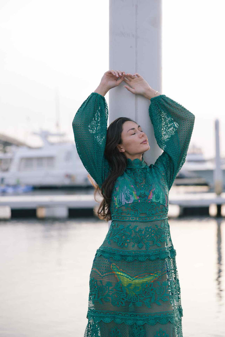 Farm Rio Eyelet Maxi  Dress