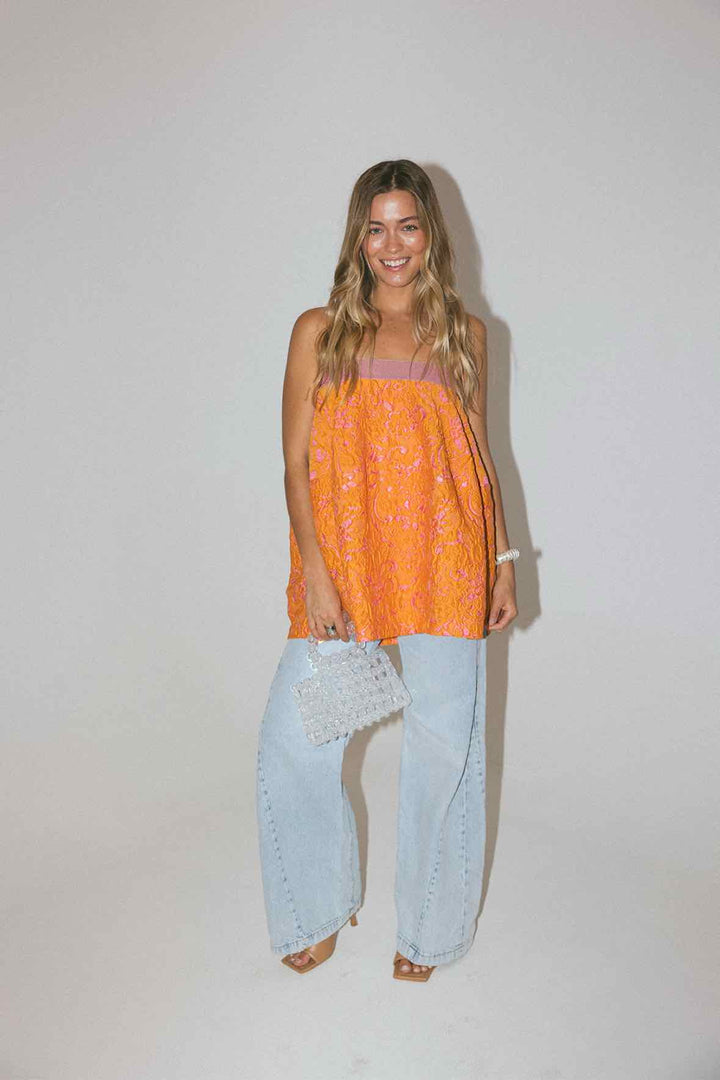 Pinko Size 8 Pink + Orange Skirt