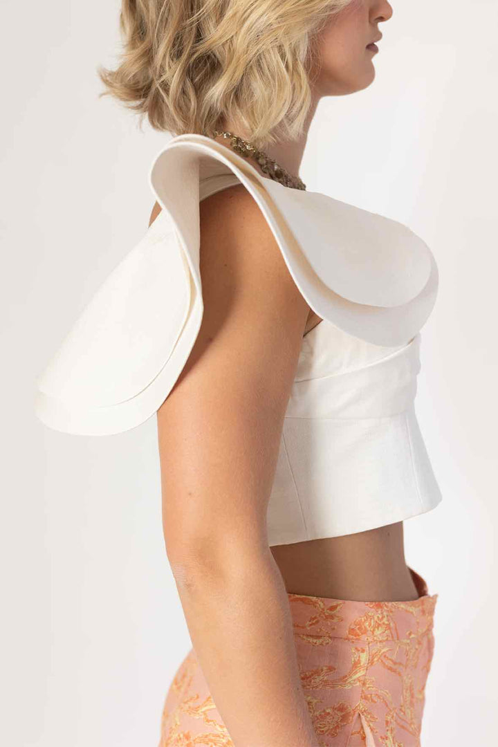 Amur Size M Structured One Shoulder Crop Top