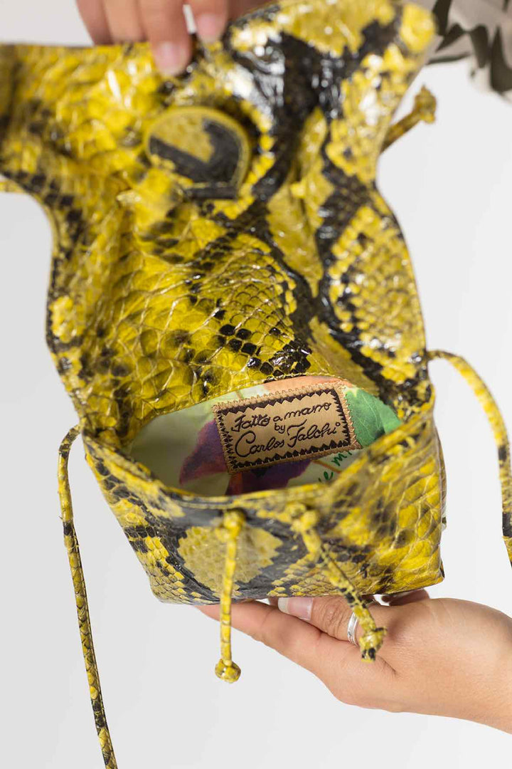 Carlos Falchi Yellow Small Python Purse