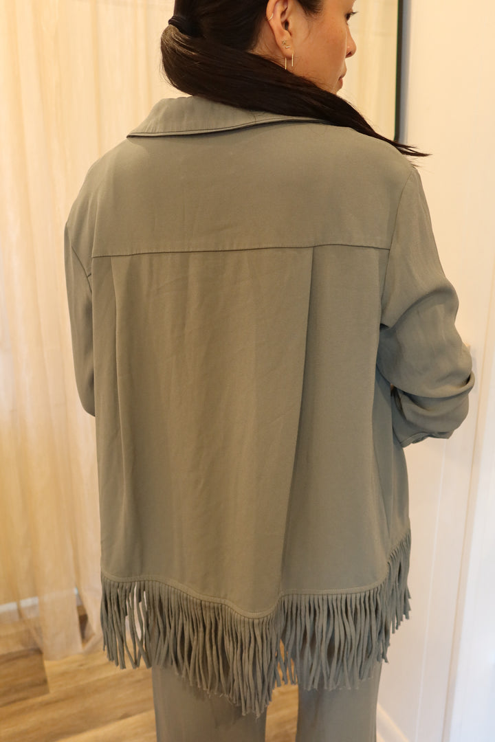 Racil Size XS Moss Fringe PJ Btndwn Top