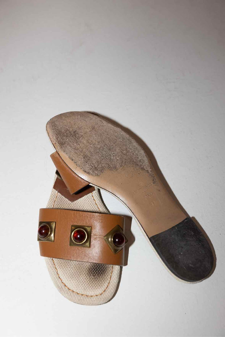 Etro Shoe Size 37 3 Stone Slide Sandals