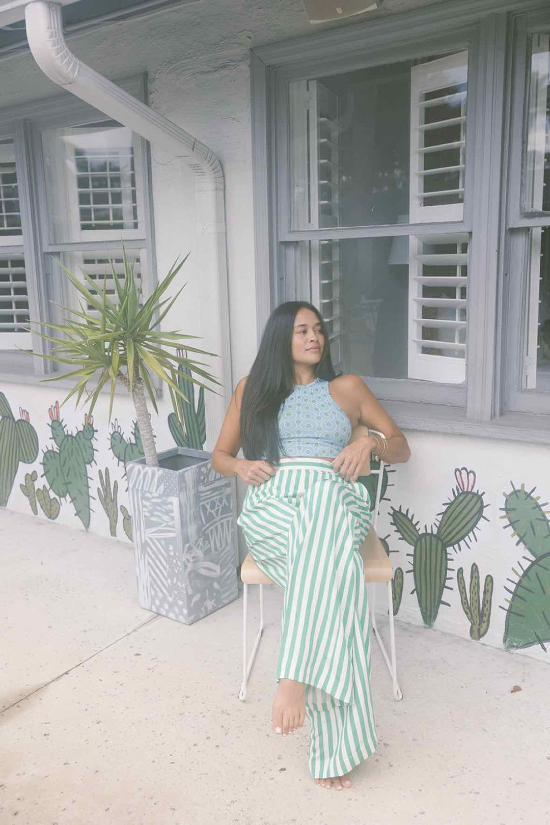 Ralph Lauren Size 10 Green Stripe Pants