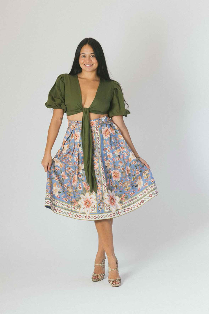 Farm Rio Size Small Blue Skirt