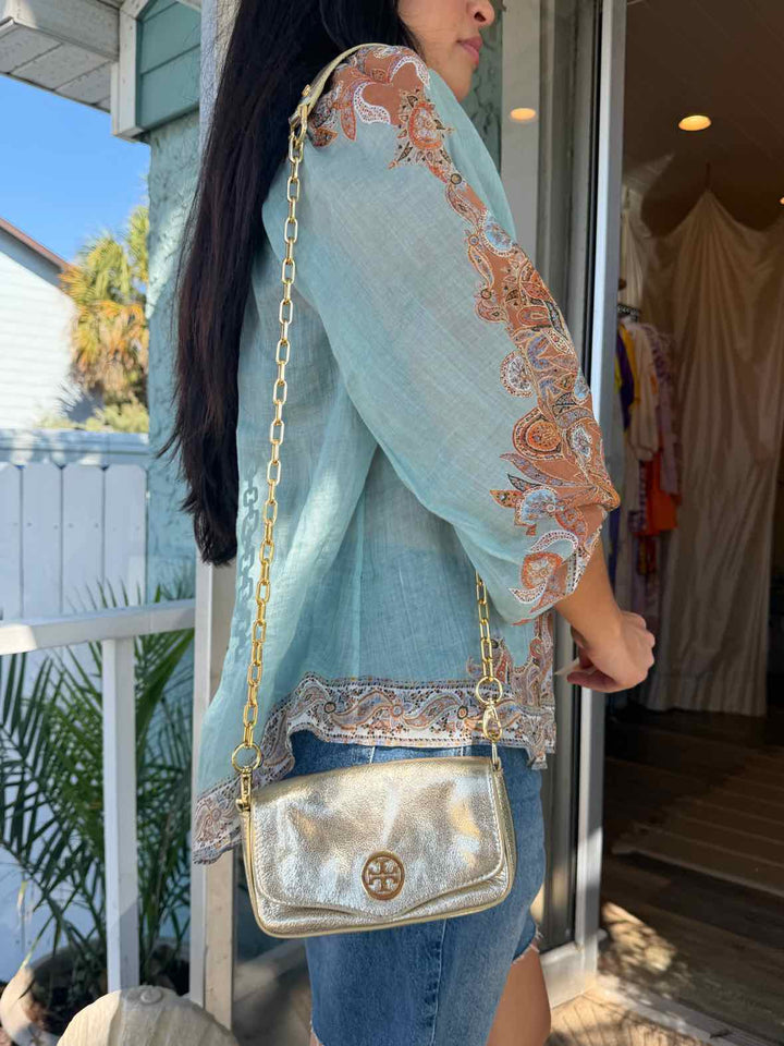 Tory Burch Gold Crossbody Purse