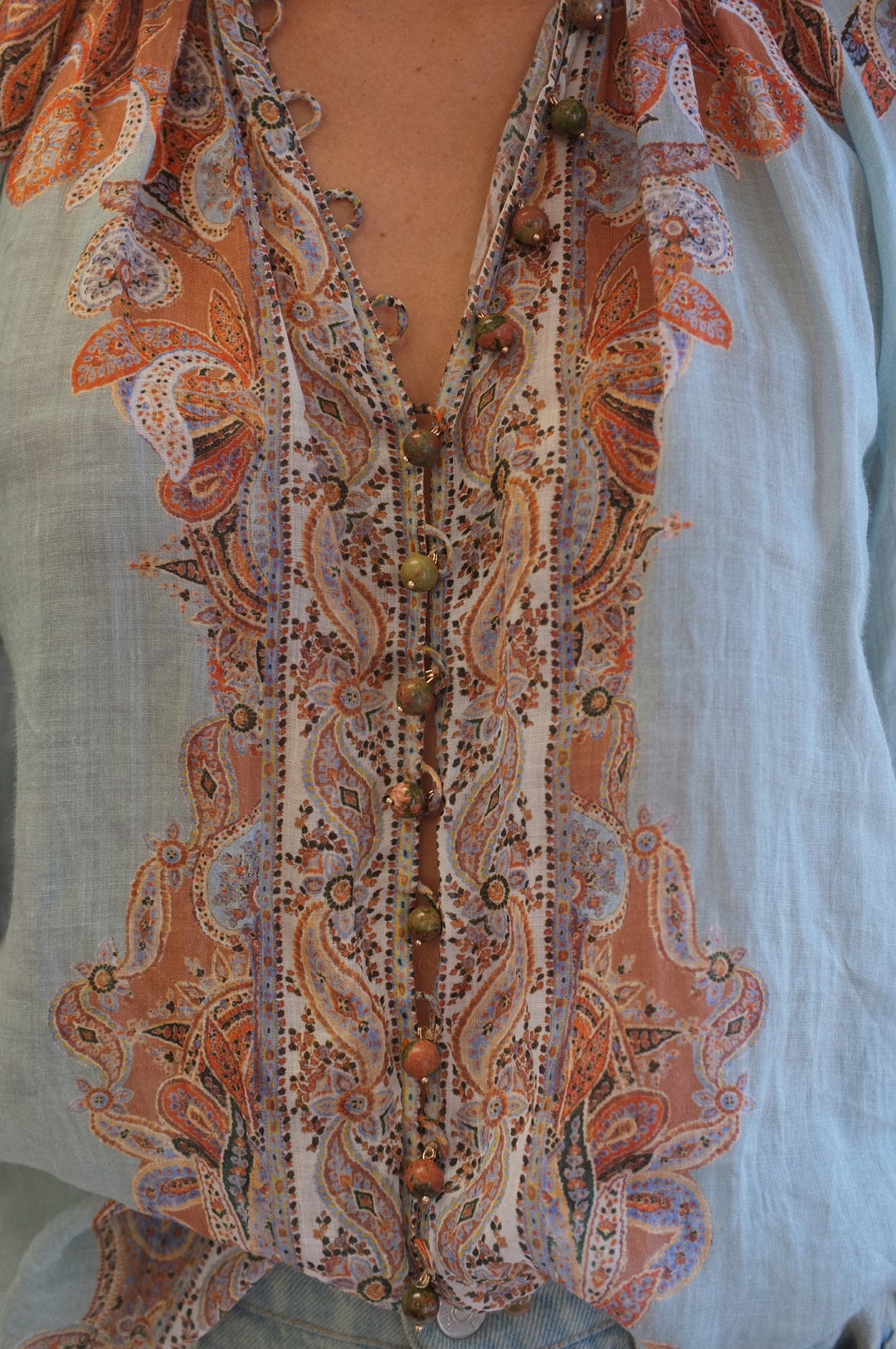 Zimmerman Size 0 Aqua and Floral Top