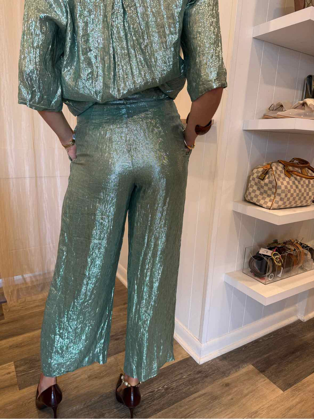 Indress Size S Silk + Lurex Pants