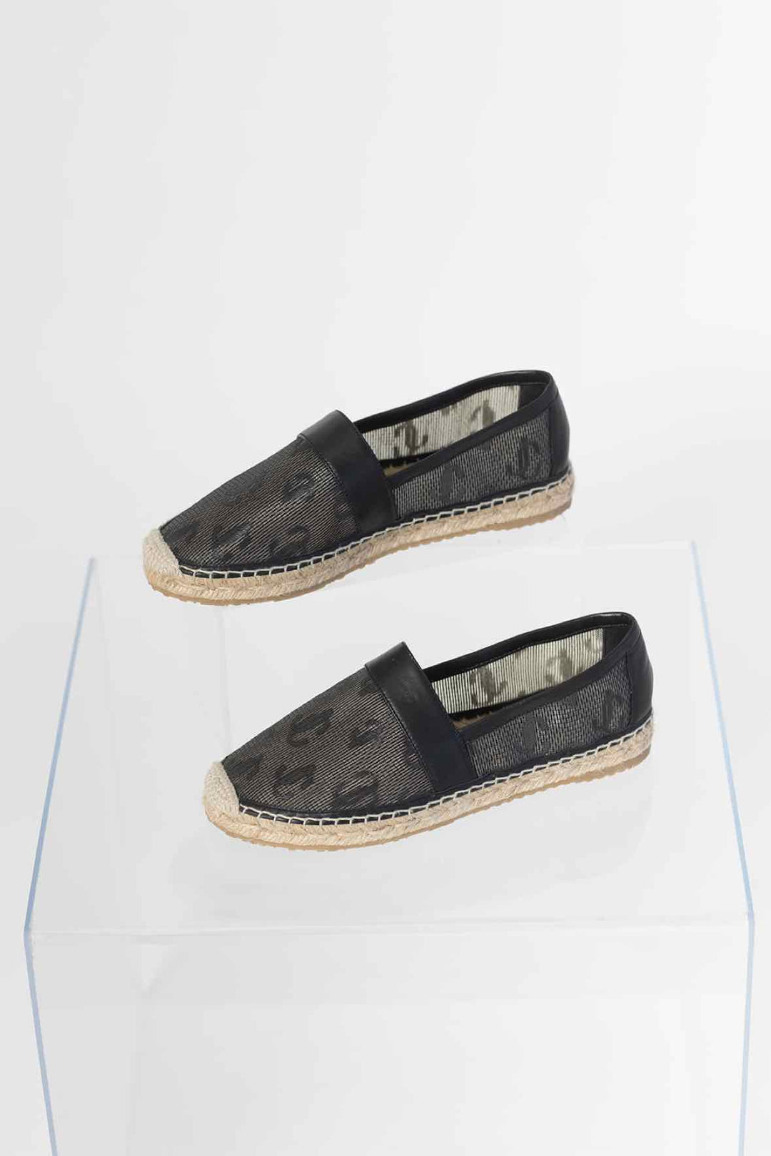 Jimmy Choo Size 38.5 Black Mesh Espadriles