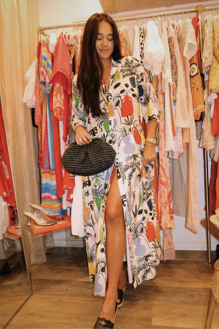 Whit Vase Print Dress